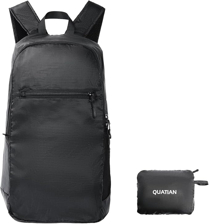 Lightweight Foldable Backpack – Water-Resistant Travel Daypack with Spacious Compartment & Front Pocket, Compact and Durable for Daily Use