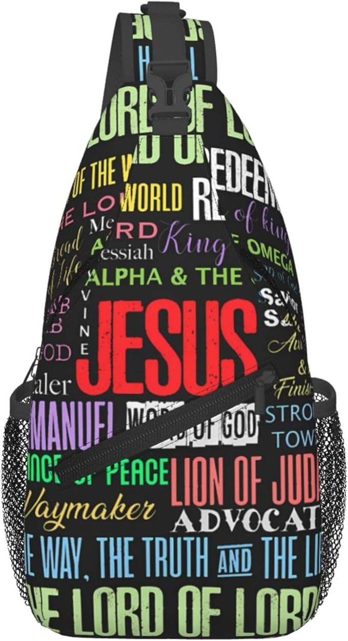 Jesus Christian Cross Sling Backpack Crossbody Bag Casual Chest Bags Travel Hiking Daypack Shoulder Bag for Women Men